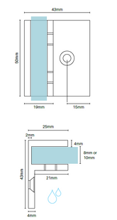 Brushed Nickel Shower Screen Wall Bracket, Offset Wall bracket
